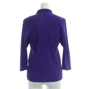 PLEATS PLEASE ISSEY MIYAKE イッセイミヤケ プリーツ 七分袖 シャツ ブラウス 3 紫 パープル