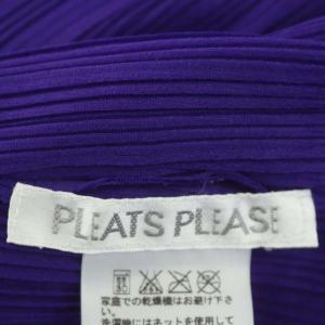 PLEATS PLEASE ISSEY MIYAKE イッセイミヤケ プリーツ 七分袖 シャツ ブラウス 3 紫 パープル