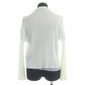 PLEATS PLEASE ISSEY MIYAKE レイヤードデザイン カーディガン シャツ 長袖 3 白 薄紫 ホワイト ライトパープル