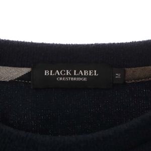BLACK LABEL CRESTBRIDGE ワンポイント刺繍 長袖 パイル地 トレーナー プルオーバー M 紺 ネイビー