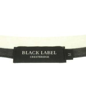 BLACK LABEL CRESTBRIDGE チェック 半袖カットソー 胸ポケット クルーネック コットン混 M 白 黒 グレー ホワイト ブラック