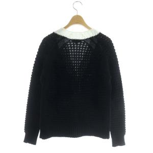 Drawer BLKxWHT カーディガン ニット 長袖 コットン 1 黒 白 ブラック ホワイト