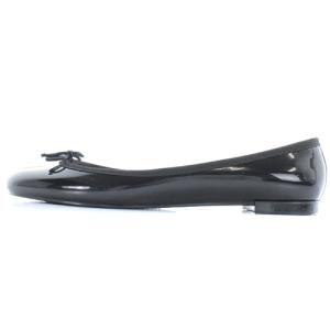 Repetto バレエシューズ エナメル リボン フラット 38 24cm 黒 ブラック