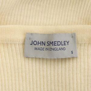 JOHN SMEDLEY 長袖 リブニット セーター プルオーバー クルーネック ウール 長袖 S アイボリー