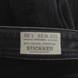 DIESEL STICKKER スキニーデニムパンツ ジーンズ テーパード スリム ジッパーフライ W29 黒 ブラック