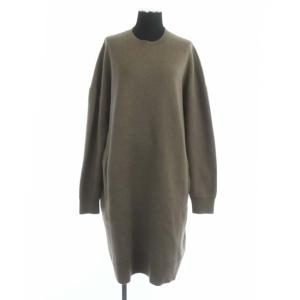 C/CA クルーネック ニットワンピース コクーン カシミヤ混 長袖 オーバーサイズ ひざ丈 F モカ