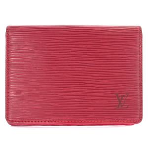 ポルト2カルトヴェルティカル エピ カードケース 名刺入れ ロゴ 赤 レッド M63207