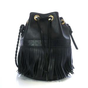 J&M DAVIDSON FRINGE CARNIVAL ショルダーバッグ ワンショルダー 巾着 レザー ブラック