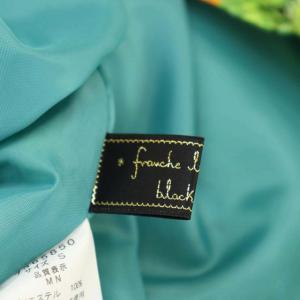 franche lippée ブラック black スカート ミモレ ロング フレア サンタクロース 草花 総柄 バックジップ S マルチカラー