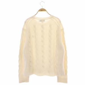POLO RALPH LAUREN カシミヤ混 ケーブルニット セーター プルオーバー 長袖 L G 白 ホワイト