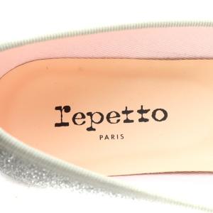 Repetto バレエシューズ パンプス リボン グリッター 38.5 24.3cm シルバー色