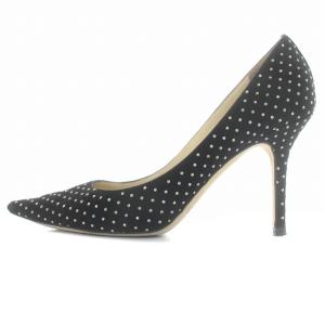 JIMMY CHOO スタッズ パンプス ピンヒール スエード ポインテッドトゥ 37 24cm 黒 ブラック