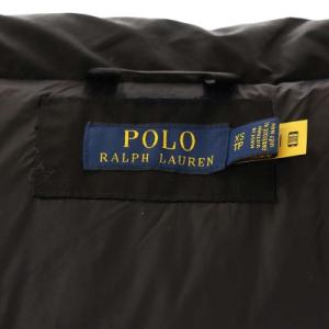POLO RALPH LAUREN ロングライン パデッドジレ ダウンベスト ジップアップ フード 2WAY XS ブラック