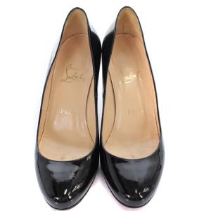 Christian Louboutin パンプス エナメル ピンヒール 37 24cm 黒 ブラック