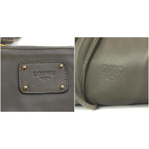 LOEWE ショルダーバッグ ワンショルダー アナグラム 巾着 レザー ポーチ付き グレー
