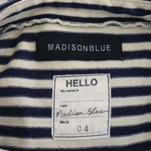 MADISONBLUE INDIGO BORDER BOAT NECK PO インディゴ ボーダー ボートネック プルオーバー カットソー Tシャツ