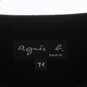 agnes b. プレッションスウェットカーディガン 裏起毛 長袖 T1 黒 ブラック