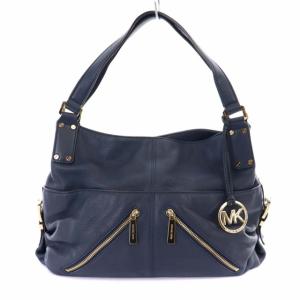 ハンドバッグ トートバッグ レザー 青 ブルー