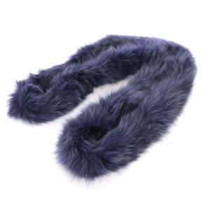 Leilian ブルーフォックススヌード マフラー 紺 ネイビー