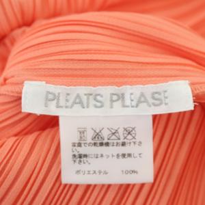 PLEATS PLEASE ISSEY MIYAKE イッセイミヤケ プリーツ クルーネック ショートスリーブトップス カットソー 半袖 3 サーモンピンク