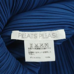 PLEATS PLEASE ISSEY MIYAKE イッセイミヤケ プリーツ クルーネック ショートスリーブトップス カットソー 半袖 3 青 ロイヤルブルー
