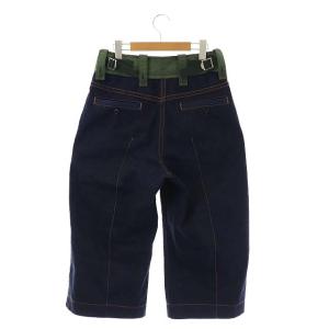 sacai 20年製 デニムパンツ 再構築 センターシーム 2 ネイビー