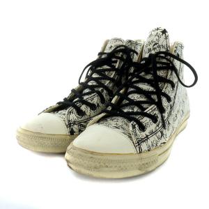CONVERSE アルベールエルバス オールスター チャックテイラー スニーカー ハイカット レザー 総柄 白 ホワイト 7 25.5cm 黒