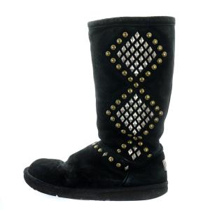 UGG australia アボンデール ムートンブーツ ロングブーツ スタッズ 25cm 黒 ブラック 3330
