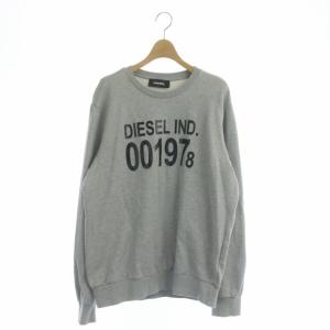 トレーナー スウェット ロゴ プルオーバー クルーネック コットン 長袖 L グレー 黒 ブラック