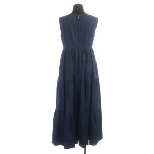 kate spade new york デニムティアードワンピース ノースリーブ ロング Vネック ネイビー