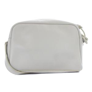 agnes b. ショルダーバッグ レザー ロゴ ライトグレー