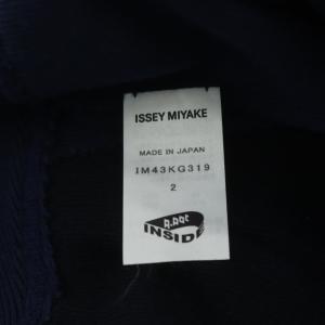 ISSEY MIYAKE A-POC コットン 切り替え タイトスカート ひざ丈 ニット 2 紺 黒 ネイビー ブラック