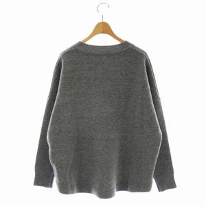 LANVIN en Bleu リボンジャガードニット セーター 長袖 プルオーバー クルーネック 38 グレー