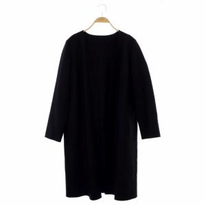 トッパーコート ウール アウター ノーカラー 38 ブラック 黒