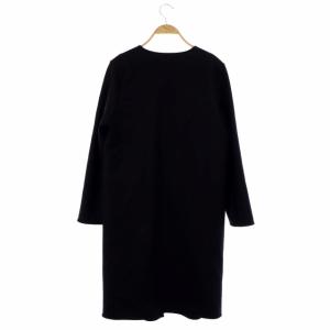 ANAYI トッパーコート ウール アウター ノーカラー 38 ブラック 黒