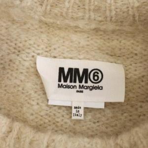 Martin Margiela 6 MM6 21AW リボンクルーネックニット 長袖 サイドリボン S ベージュ
