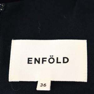 ENFOLD フレアワンピース 長袖 ロング クルーネック 36 ネイビー