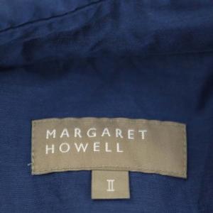 MARGARET HOWELL 22SS WASHED COTTON 半袖シャツ ステンカラー プルオーバー コットン 2 青 ブルー