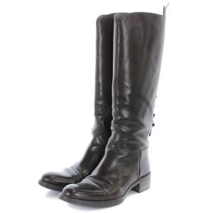 SARTORE ロングブーツ レザー ローヒール 36.5 ブラウン