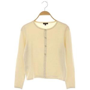 TOCCA シルクカーディガン 長袖 クルーネック ビジューボタン カシミヤ混 XS ベージュ