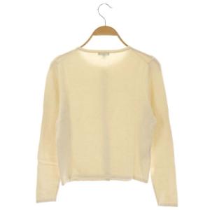 TOCCA シルクカーディガン 長袖 クルーネック ビジューボタン カシミヤ混 XS ベージュ