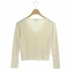 TOCCA 19SS V NECK SILK RIB カーディガン リブニット 絹 シルク ショート丈 長袖 XS オフホワイト