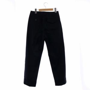 MARGARET HOWELL トラウザーズパンツ テーパード タック コットン 3 ブラック 黒