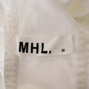 MHL. バンドカラー 長袖 シャツ 前開き コットン 3 ホワイト