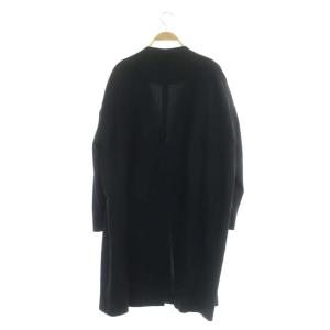 ENFOLD ノーカラースプリングコート ロング 背抜き Vネック ウール 38 黒 ブラック