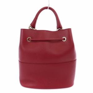 FURLA ステイシー 巾着 ショルダーバッグ ハンドバッグ レザー 2WAY 赤 ワインレッド