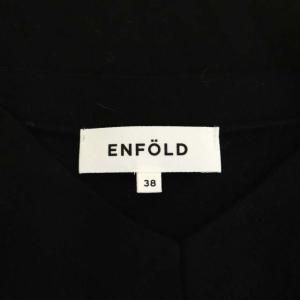ENFOLD 22AW Vネック プルオーバー ニット カットソー 長袖 38 黒 ブラック