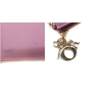 Christian Dior レディディオール スモールジップカードホルダー コインケース ラムスキン ピンク