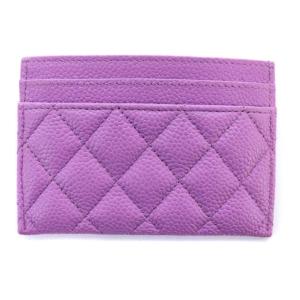 CHANEL ボーイシャネル キャビアスキン カードホルダー カードケース パープル A84431