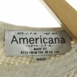AMERICANA バックヘンリー サーマル カットソー プルオーバー 長袖 オートミール